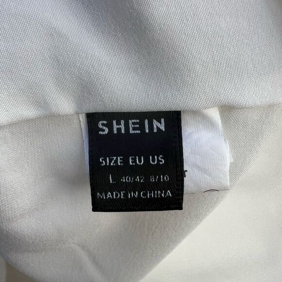 🦋Shein Floral Embroidered White Dress Size L (AA2) - Picture 9 of 10